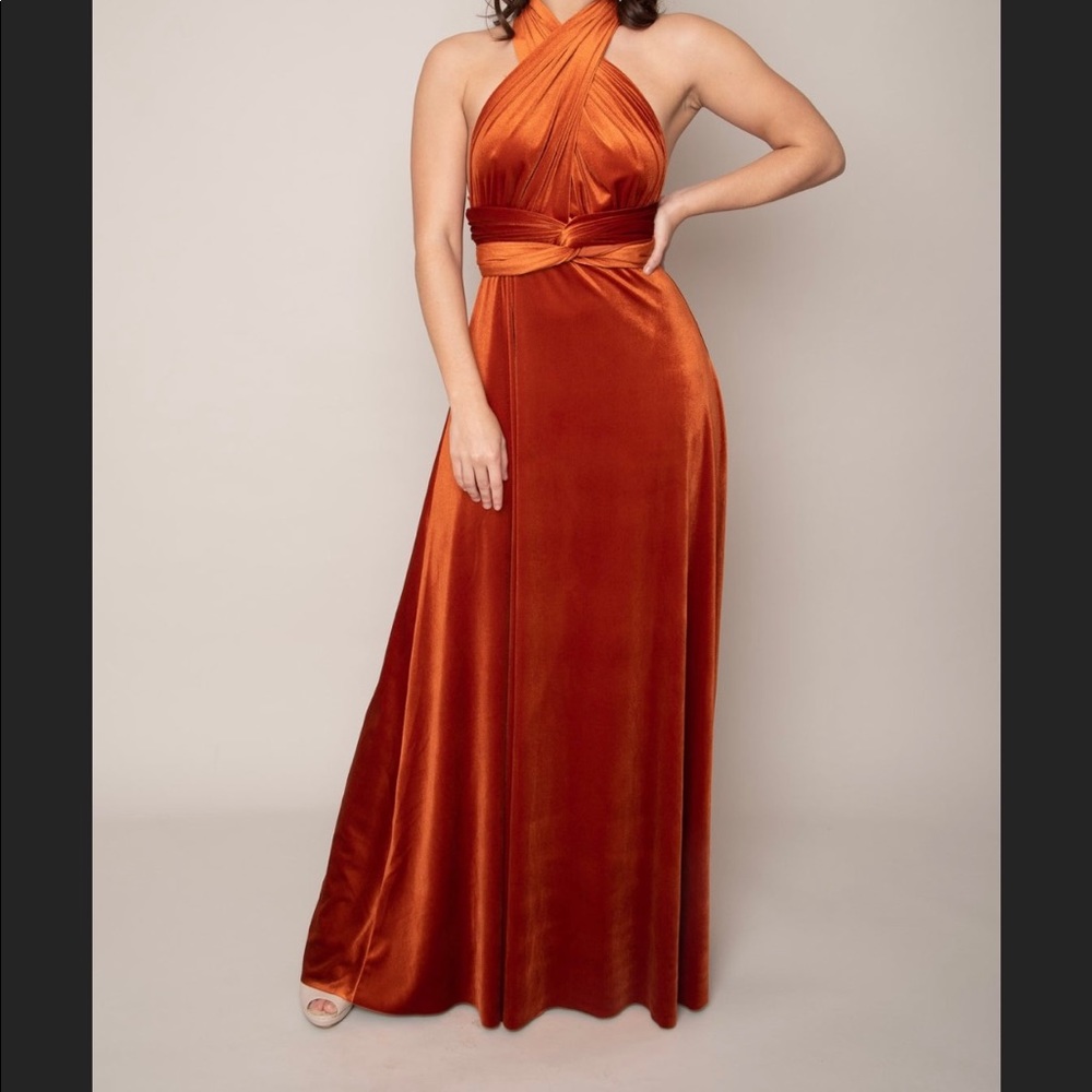 Custom made velvet infinity dress